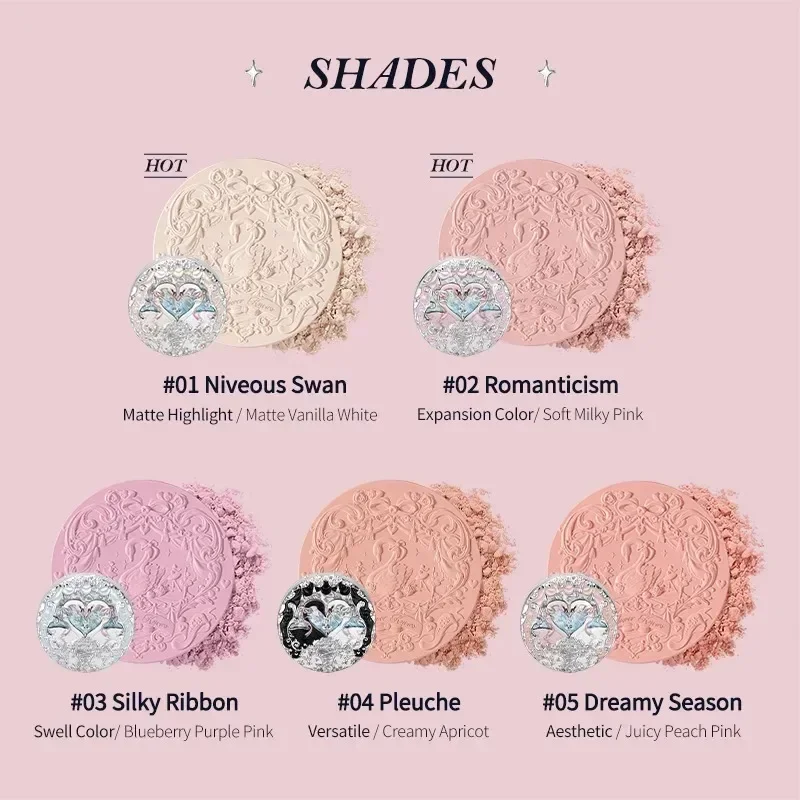 Powder Blusher Blush Powder Blush Plate Facial Blusher Flower Knows All Series Swan Ballet Blush Set