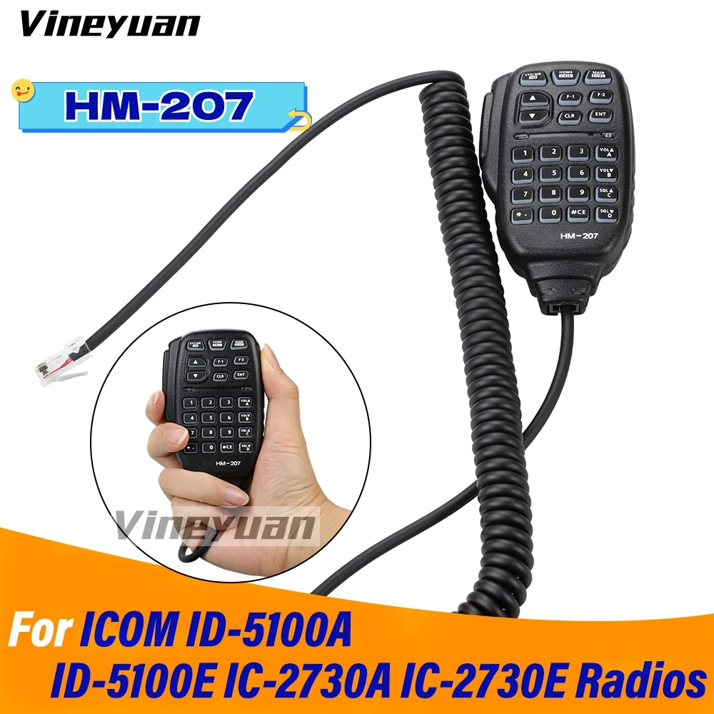 Replacement HM-207 Handheld Control Microphone for ICOM IC-2730E ID-5100A ID-5100E IC-2730A Radios Digital Mobile Microphone