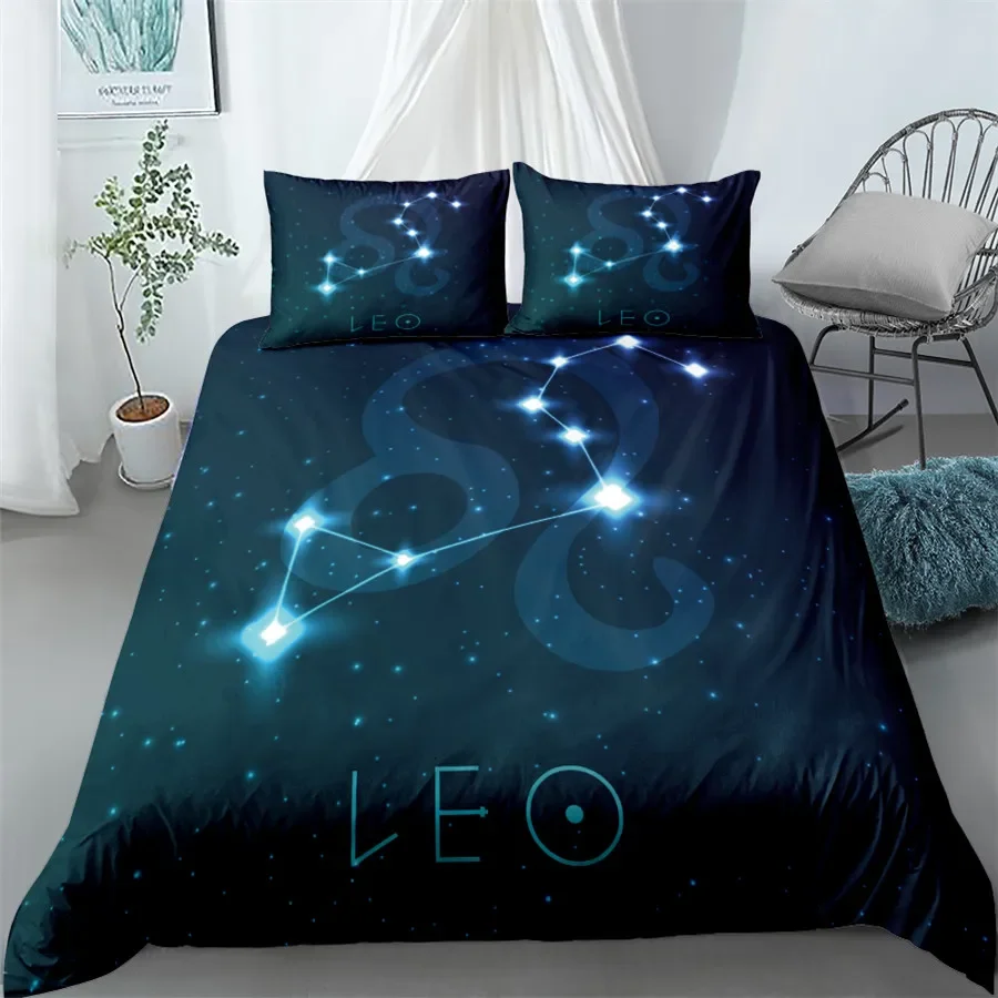 Aquarius Sign Zodiac Bedding Set King Queen Double Full Twin Single Size Duvet Cover Pillow Case Bed Linen Set