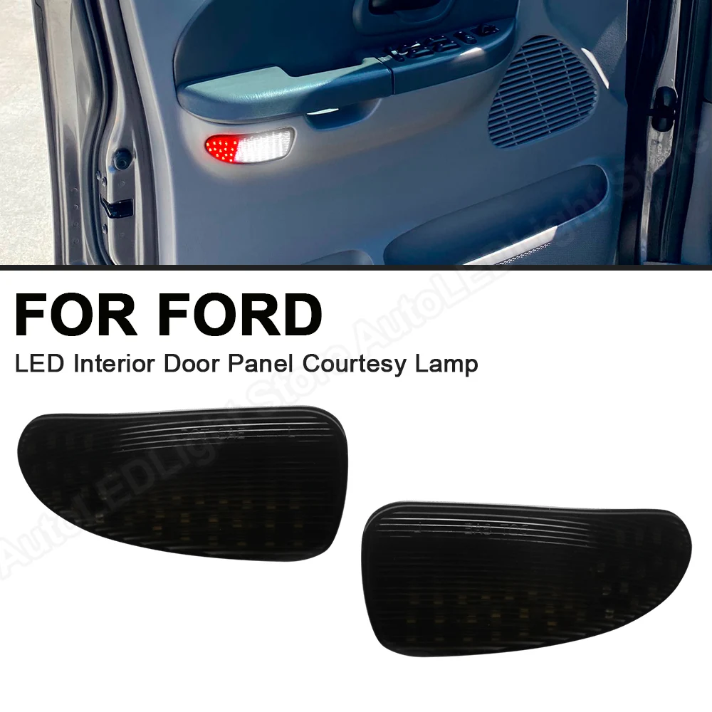 

LED Door Lamps For Ford F150 1997-2004 F250 1997-1999 2PCS 12V Error Free White/Red Interior Side Door Panel Courtesy Lights