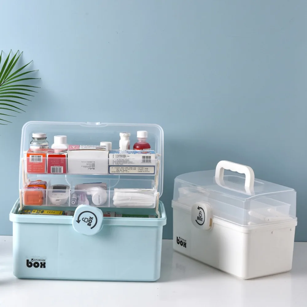 Large Capacity Medicine Kit Organizer Storage Box Pill Box Dust-proof Medicine Cabinet Multi Layer Classification Tackle Box