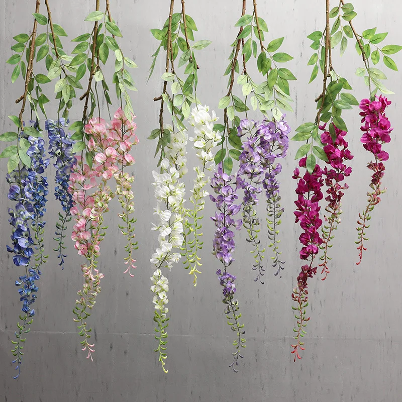 

Artificial Wisteria Flower High Quality Long Bean Flower Wedding Garden Landscape Decoration Wisteria Flower