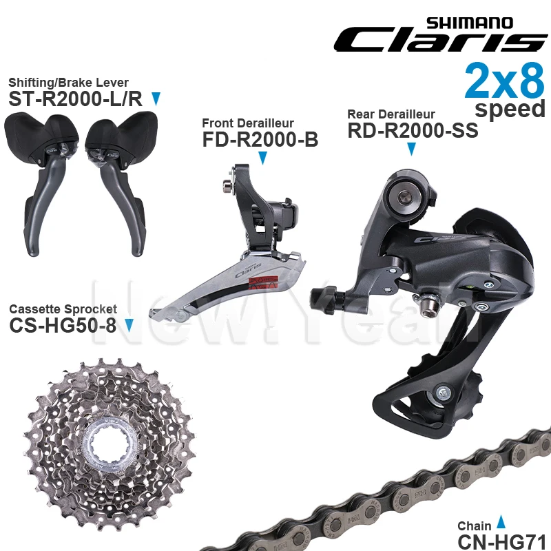 SHIMANO CLARIS R2000 2x8 Speed Groupset ST-R2000 FD-R2000 RD-R2000