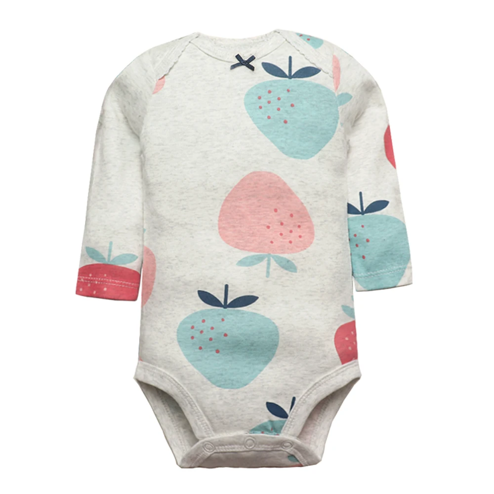3PCS/LOT Baby Bodysuits 100% Cotton Long Sleeve Underwear Infant Jumpsuit 0-24M