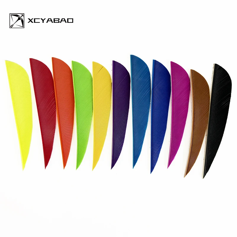 50 Pack 3-Inch Fluorescent Green Shield Archery Feathers - Fletching Vanes For Bow Hunting