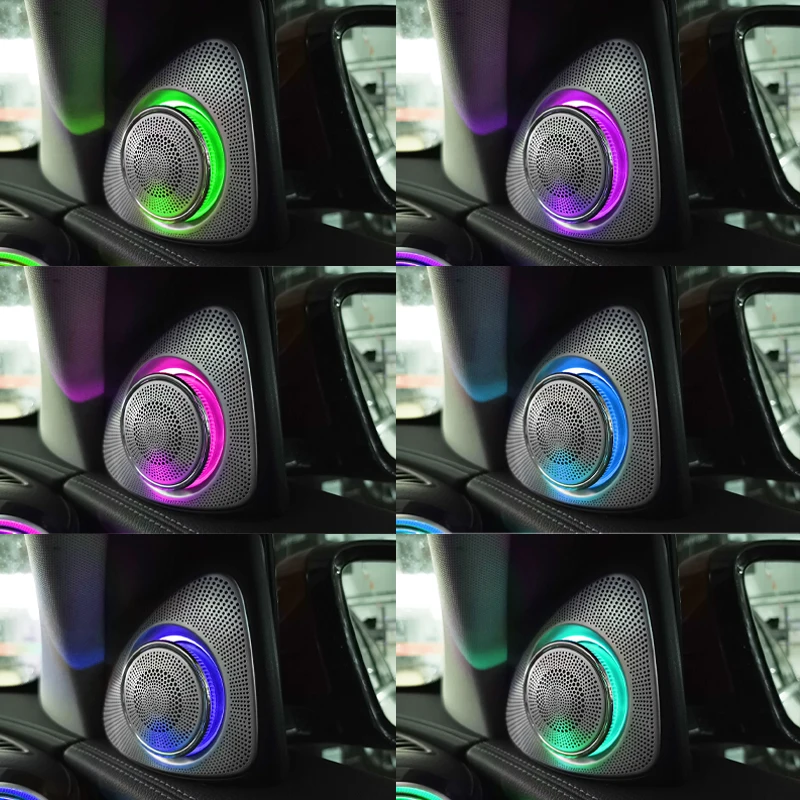 Suitable for Mercedes-Benz C/E/S/GLC/GLA Suitable for W205 W213 W221 W222 X253 X166 speaker LED tweeter 3D rotating light stereo speaker tweeter