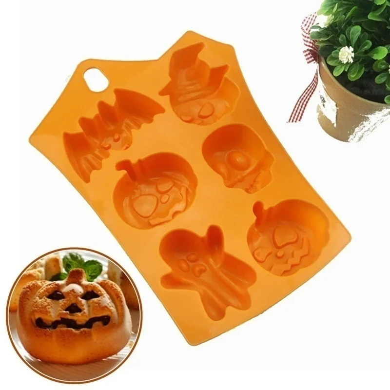 

2024 Silicon Crayon Happy Halloween Home Decoration Silicon Pumpkin Cake Mold Kitchen Baking Tools Mold Cake Silicon Mold