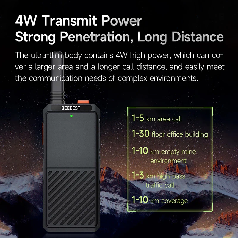 Beebest Ultra-Thin Walkie-Talkie A306 Support Bluetooth Headset App Writing Frequency Walkie-Talkie For Hotel Security Outdoor