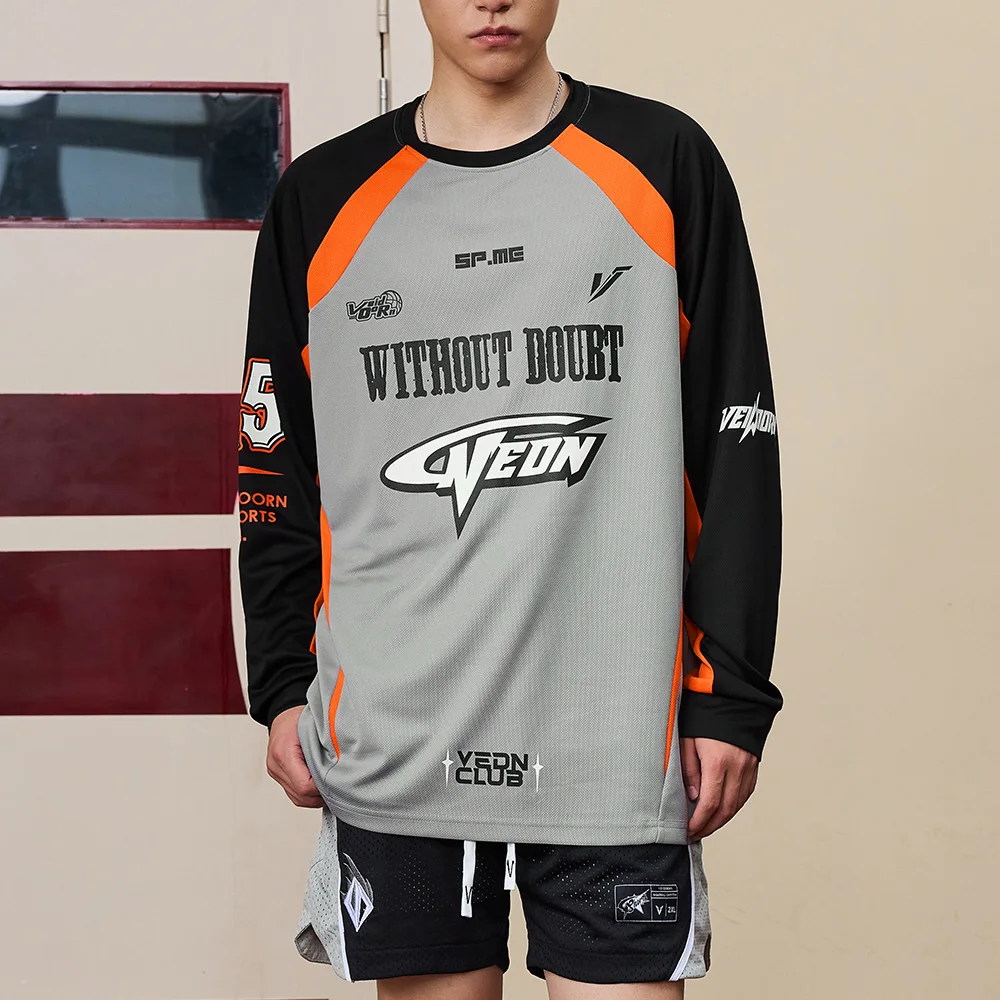Thin Long Sleeve Sport Basketball Shirt for Men Teenager Breathable Mesh Quick Dry Athletic Workout Jersey