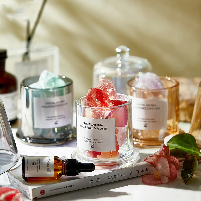 Diffuser Stone Amethyst Green Crystal Fire-free Aromatherapy