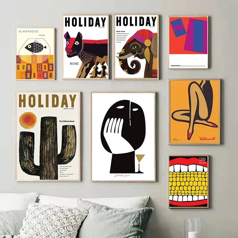 Nordic Simple Wall Art Abstract Mann Miller Woodstock Hd Canvas Poster Prints Home Bedroom Living Room Decoration Gifts