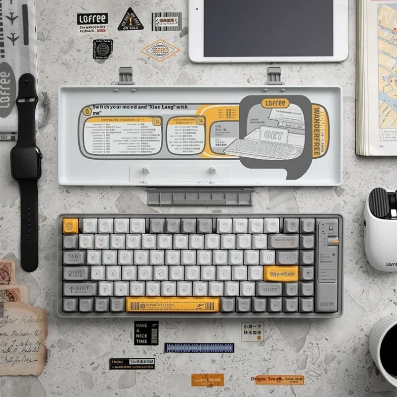 Lofree Portable Tea Axis Mechanical Keyboard 84 Keys Suitable for Bluetooth Wireless Ipad Game Office Dual-use Computer Notebook