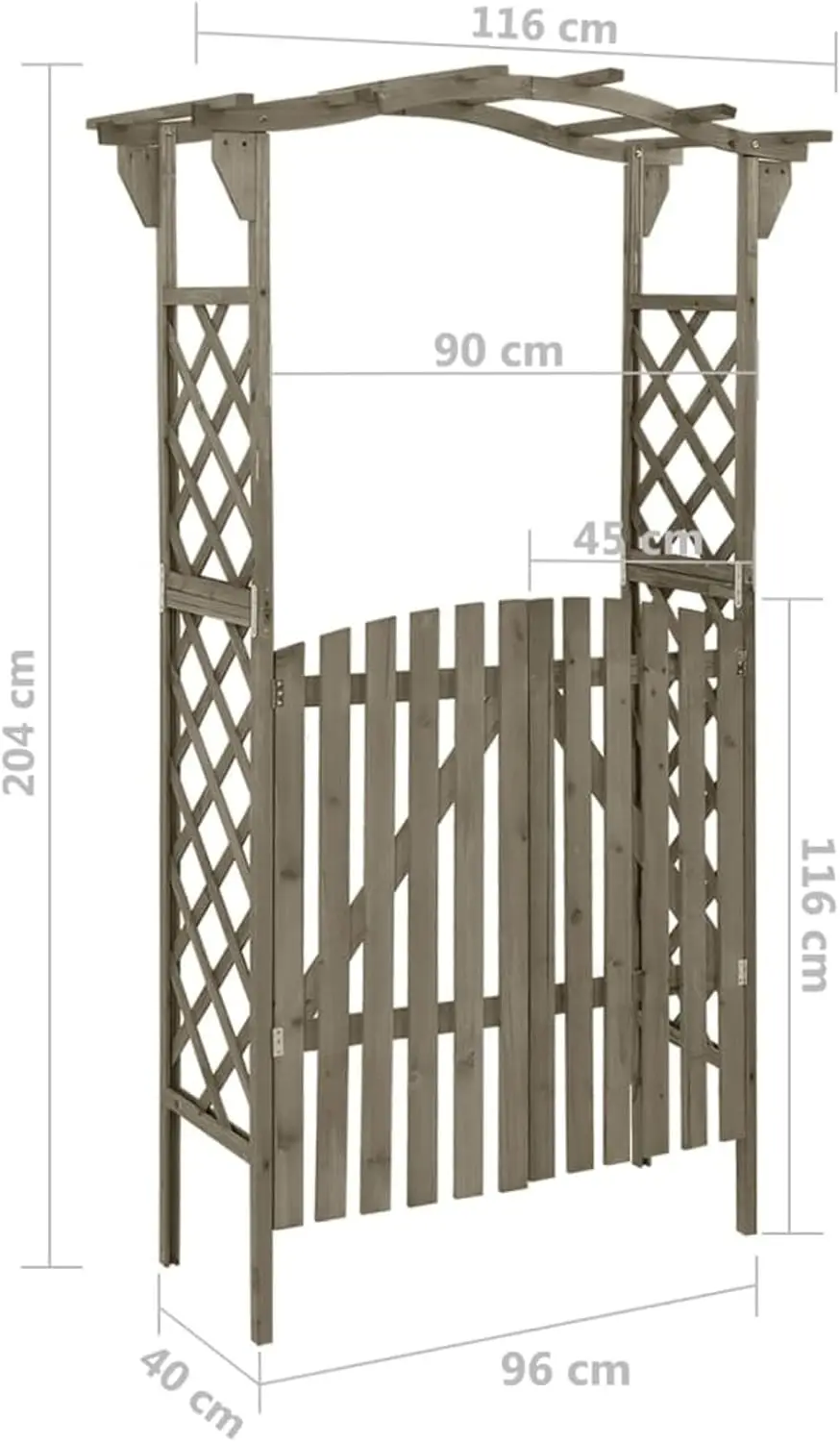 Garden Arch Arbor Trellis with Gate, Pergola Planter Plant Support Archway for Climbing Raised Bed, Garden Arch Wedding Party De