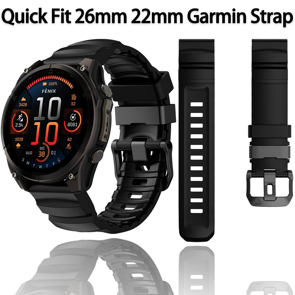 Versatile QuickFit Silicone Sport Strap - 22mm/26mm Wristband Bracelet