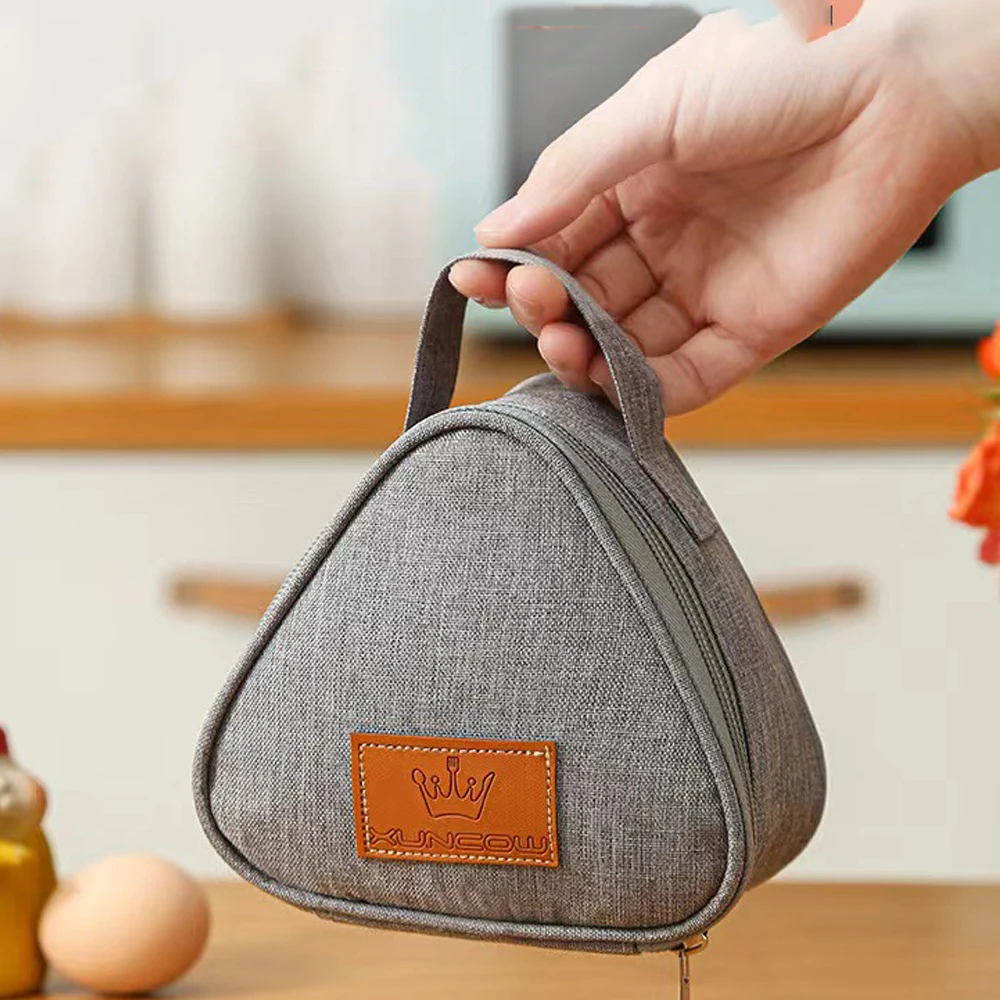 New Portable Triangular Insulation Bag Mini Aluminum Foil Student Rice Ball Bag Cute Portable Lunch Box Outdoor Lunch Bag