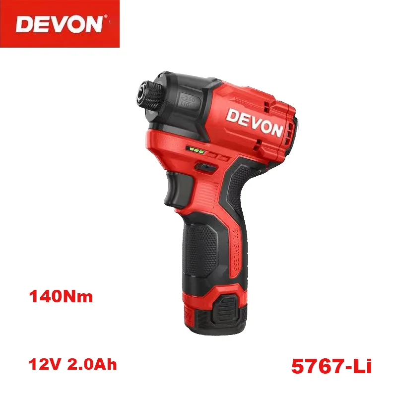 Электрическая дрель DEVON 5767 отвертка Ударная дрель 12 В литиевая батарея беспроводные электроинструменты