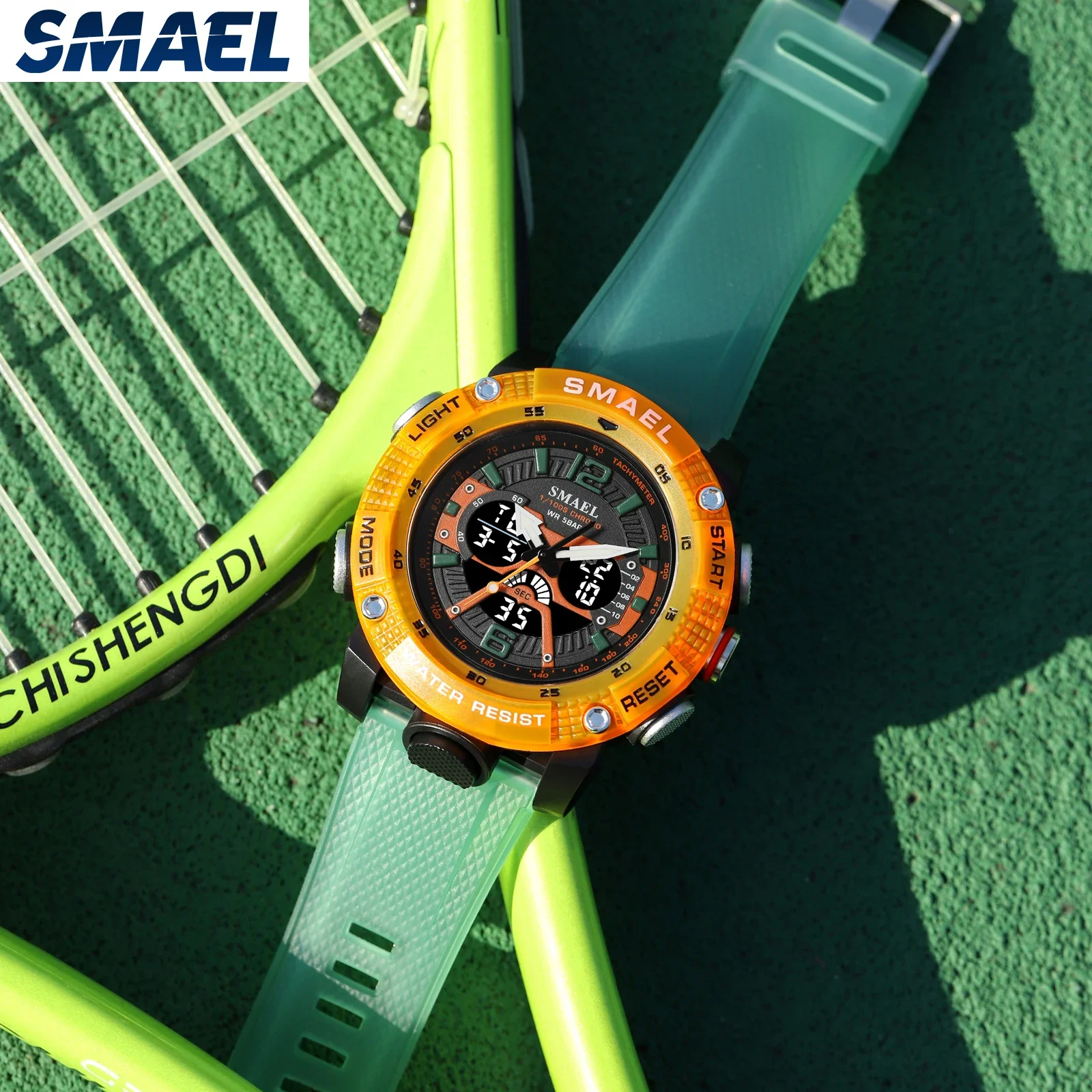 SMAEL  Digital Dual Display Outdoor Sports Multi functional Night Glow Men's Watch 8058 Leisure Waterproof Watch 2