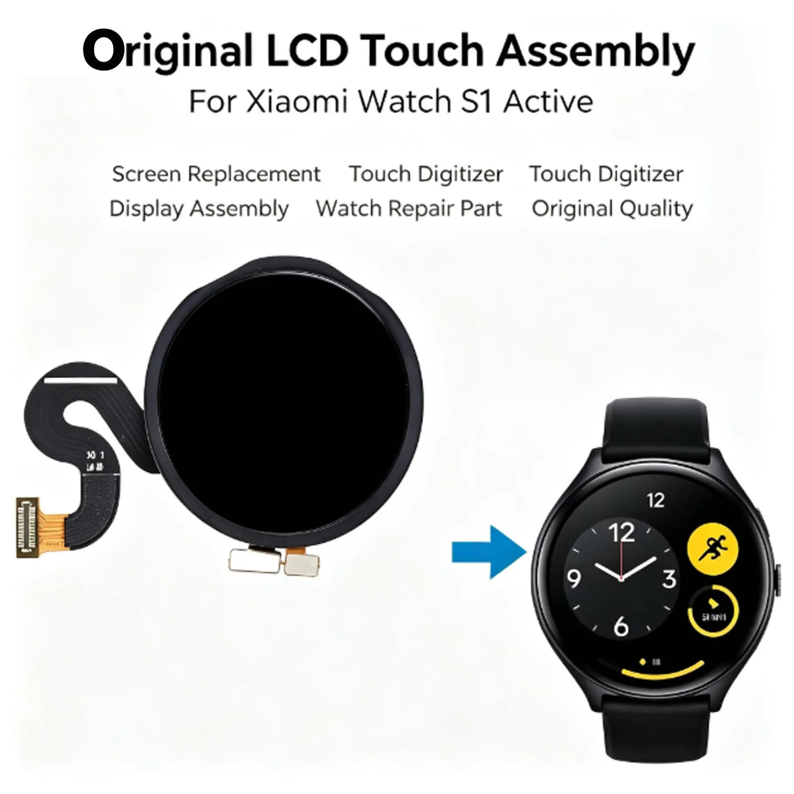 Premium 1.43-Inch AMOLED Display with Digitizer Assembly