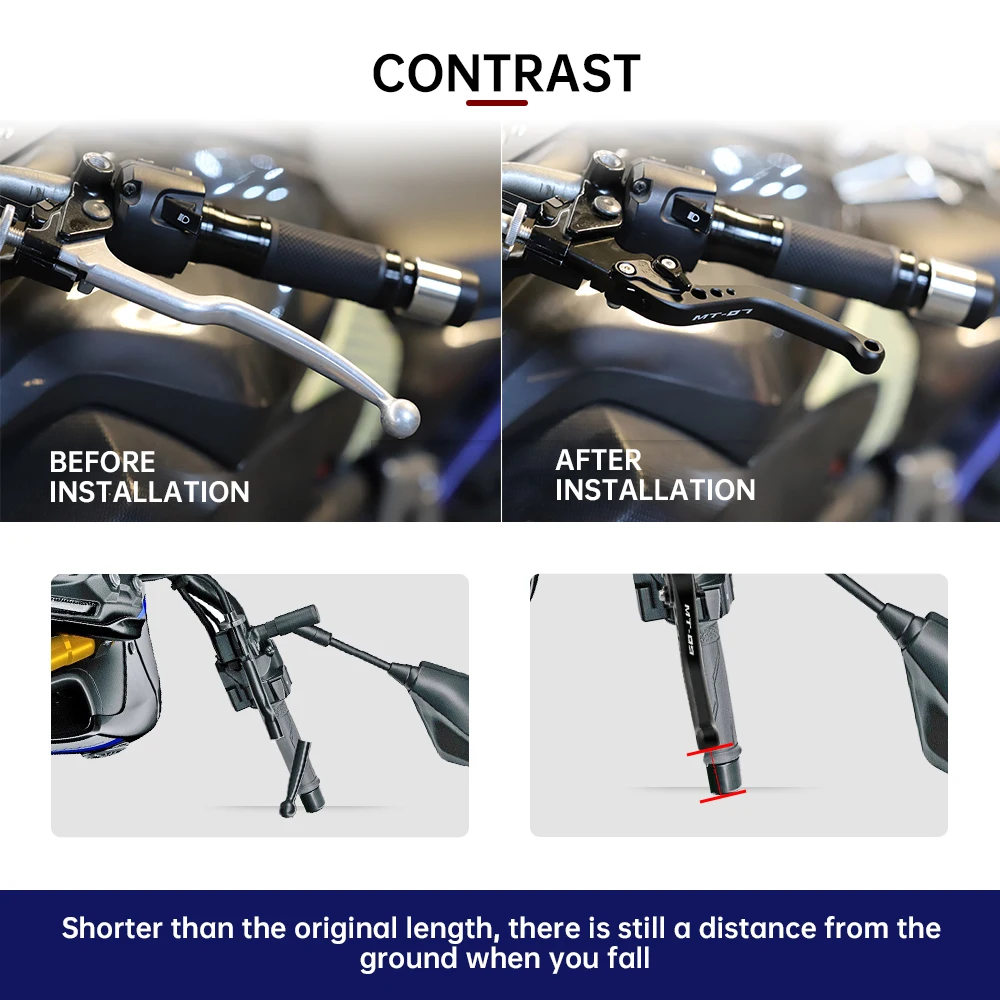 2022 krótka dźwignia sprzęgła hamulca do YAMAHA MT07 MT09 2013-2021 MT-07/Tracer MT-09 SP akcesoria motocyklowe uchwyty dźwignia MT 07 09