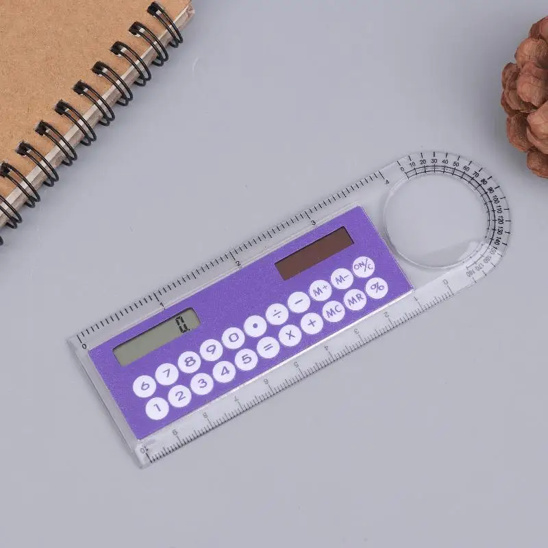 10cm Cetvelli Hesap Makinesi Güneş Enerjili Kart Mini Hesaplama Öğrenci Aritmetik Çok Fonksiyonlu Hesap Makinesi Bilgisayar Dijital Kumpas