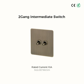 Avoir Vintage ทองเหลืองสวิทช์ 1-4 Gang 2 Way Toggle แผงสวิทช์ Brushed Bronze ซ็อกเก็ตไฟฟ้าและสวิทช์ USB Cat6 Rj45 16