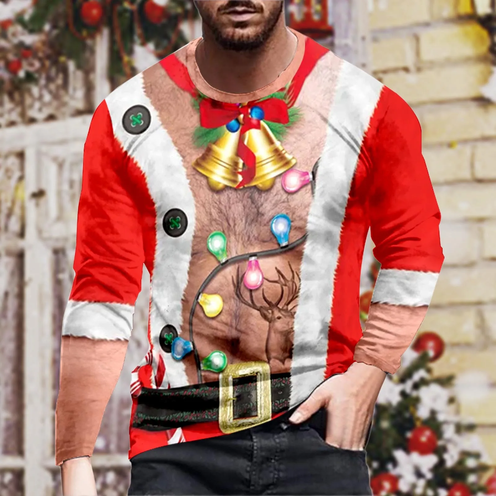 

Men's Christmas Pullovers Jumper Funny Navidad Sweatshirt Ugly Graphic Themed Casual Pullover 3d-Printed muscle Hip-Pop sudadera