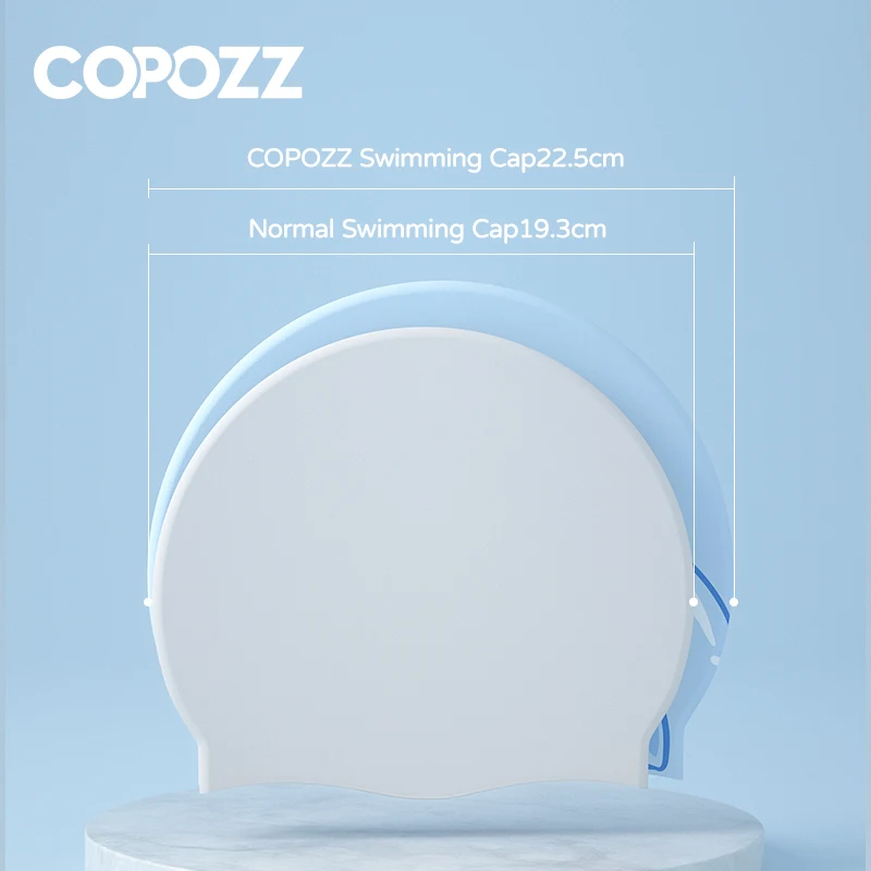 COPOZZ Swimming Cap For Children Kids Waterproof Elastic Silicone Swim Pool Cap Ear Protection Cartoon Swim Hat For Boys Girl 5