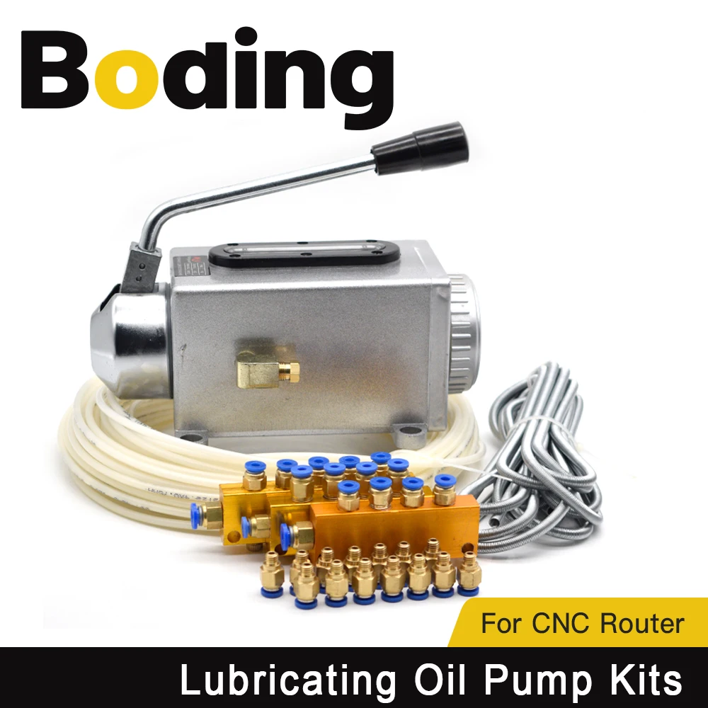 BODING Lubricating Manual Oil Pump Hand Lubrication 500CC CNC 4mm