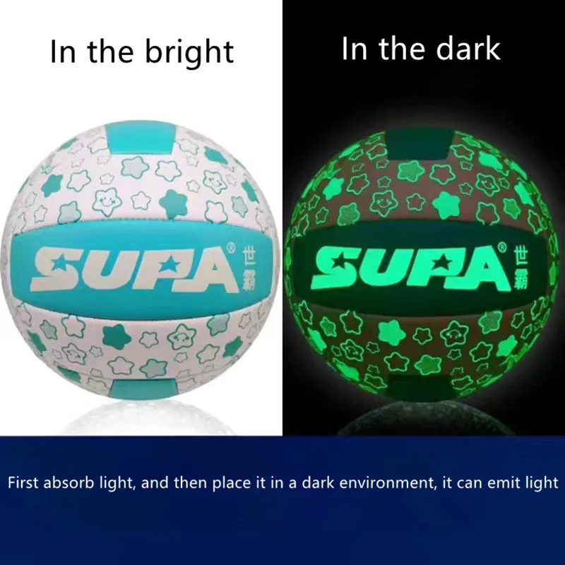 Size 5 Red Glow Volleyball No. 5 Glow In The Dark Fluorescent Shine Cool Personality Custom-made Gift Test Training 5 Volleyball 6