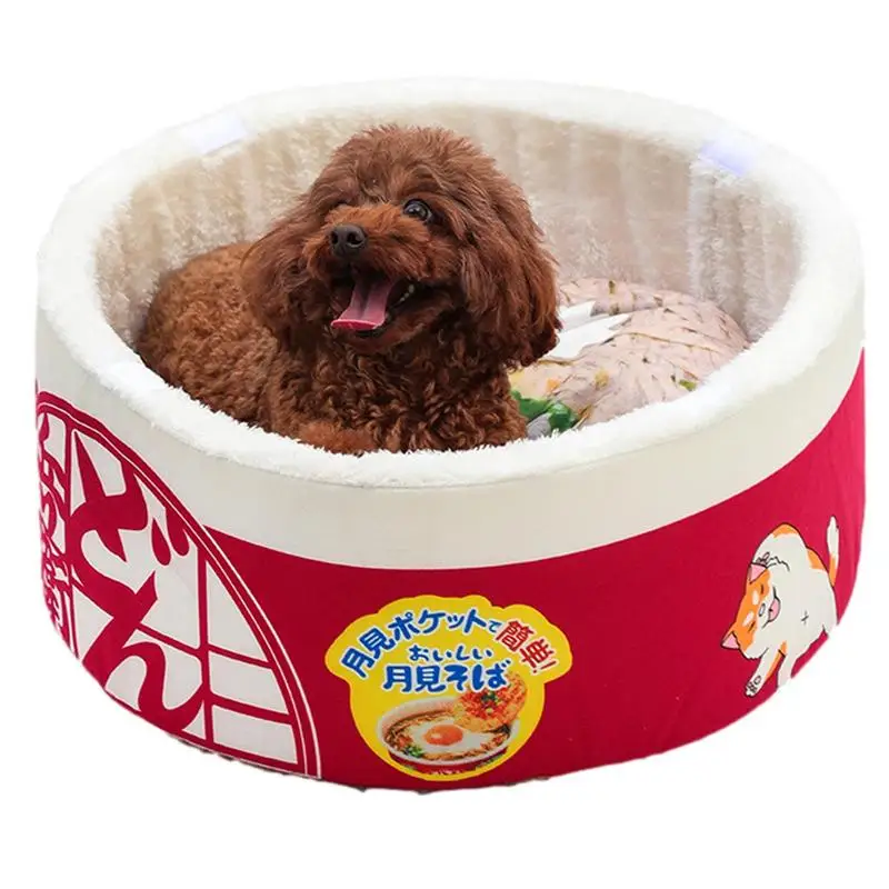 

Cute Cat Sofa Bed Instant Noodle Bowl Pet Nest Comfortable Cat Kitten House Washable Cat Bed Cave For Indoor And Outdoor Pets