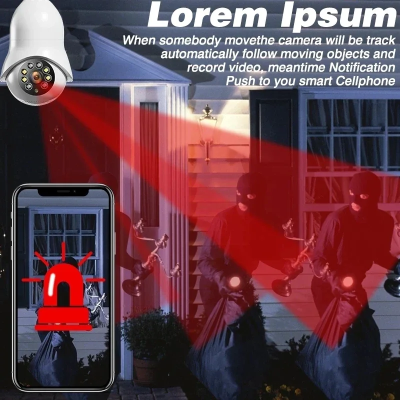 كاميرا لمبة ذكية 5MP تتبع تلقائي