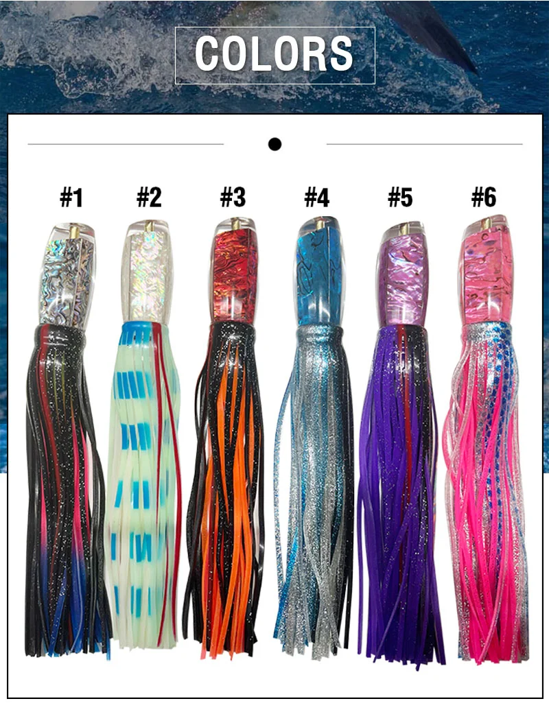 Marlin Thon Lot 6 Leurres Pêche Traîne ANCLLO - Mahi 17cm Gréés Appâts Pêche Mer Gros