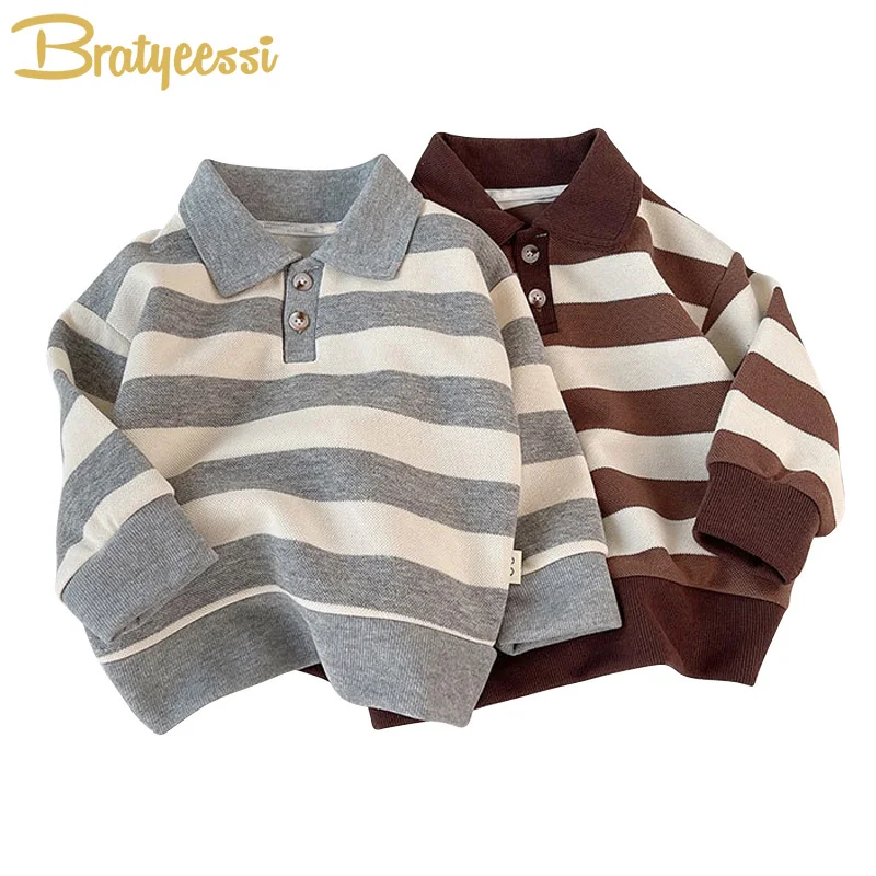 Kinder Sweatshirt gestreifte koreanische Baby Pullover T-Shirts Kleinkind Kleidung Herbst Frühling Kinder Sweatshirt Säuglings oberteile