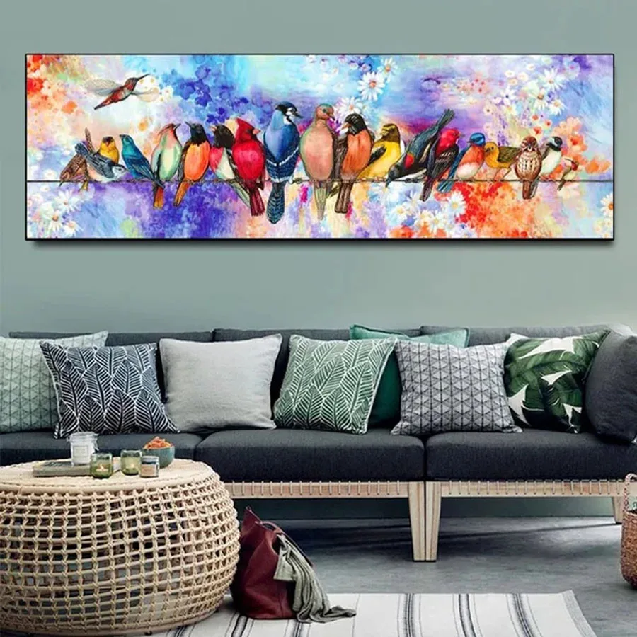 

Diy 5D Diamond Painting Large Size Abstract Animal Bird Mosaic Embroidery Kits Full Rhinestone Picture Flowers Wall Decor AA4972