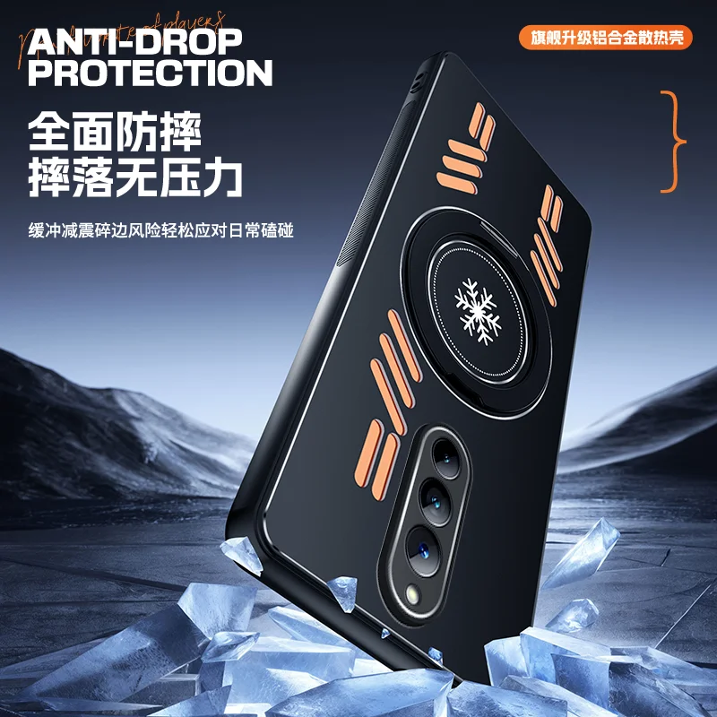 Magnetic 360° Ring Case with Built-in Metal Heat Sink and Hollow Design