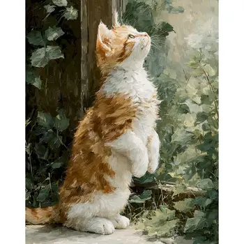 Gatyztoire – cadre de peinture par numéros, cadeau Unique pour adultes, chats, animaux, coloriage par numéros, décors muraux, peinture sur toile 1