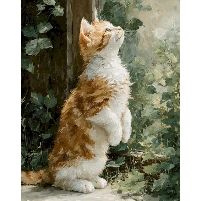 Gatyztoire – cadre de peinture par numéros, cadeau Unique pour adultes, chats, animaux, coloriage par numéros, décors muraux, peinture sur toile 1