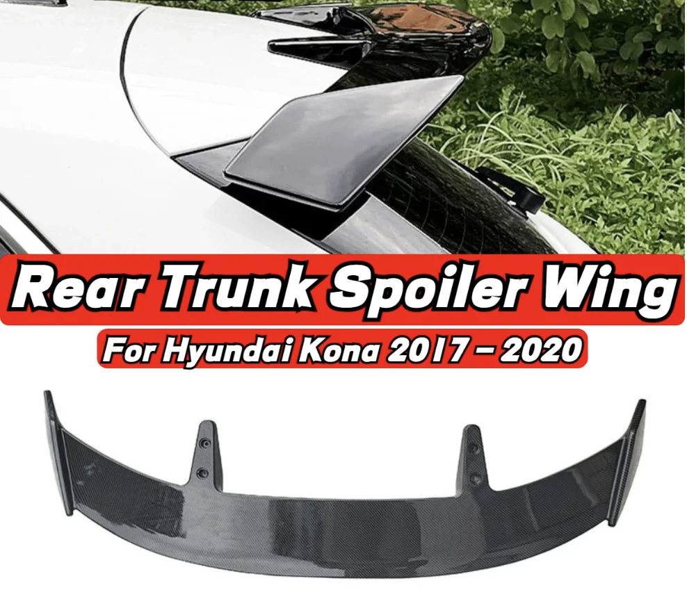 

Универсальный автомобильный спойлер из углеродного волокна для заднего багажника, комплект спойлера на крышу для Hyundai Kona 2017-2020 для BMW, Audi, Toyota, Kia