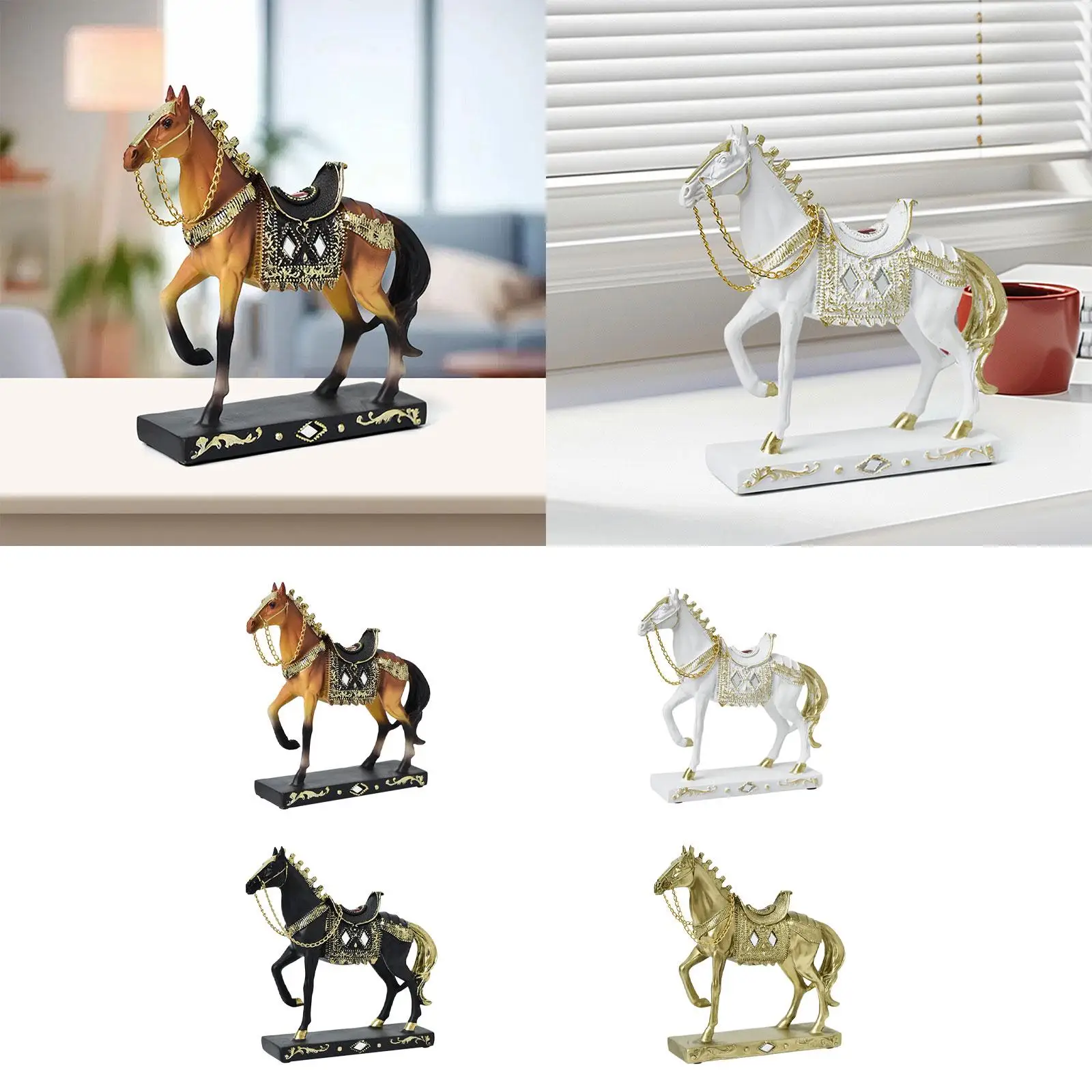 Horse Statue Decorative Resin Horse Sculpture for Bookcase Furniture Bedroom Horse Statue Decorative Resin Horse Sculpture for Bookcase Furniture Bedroom