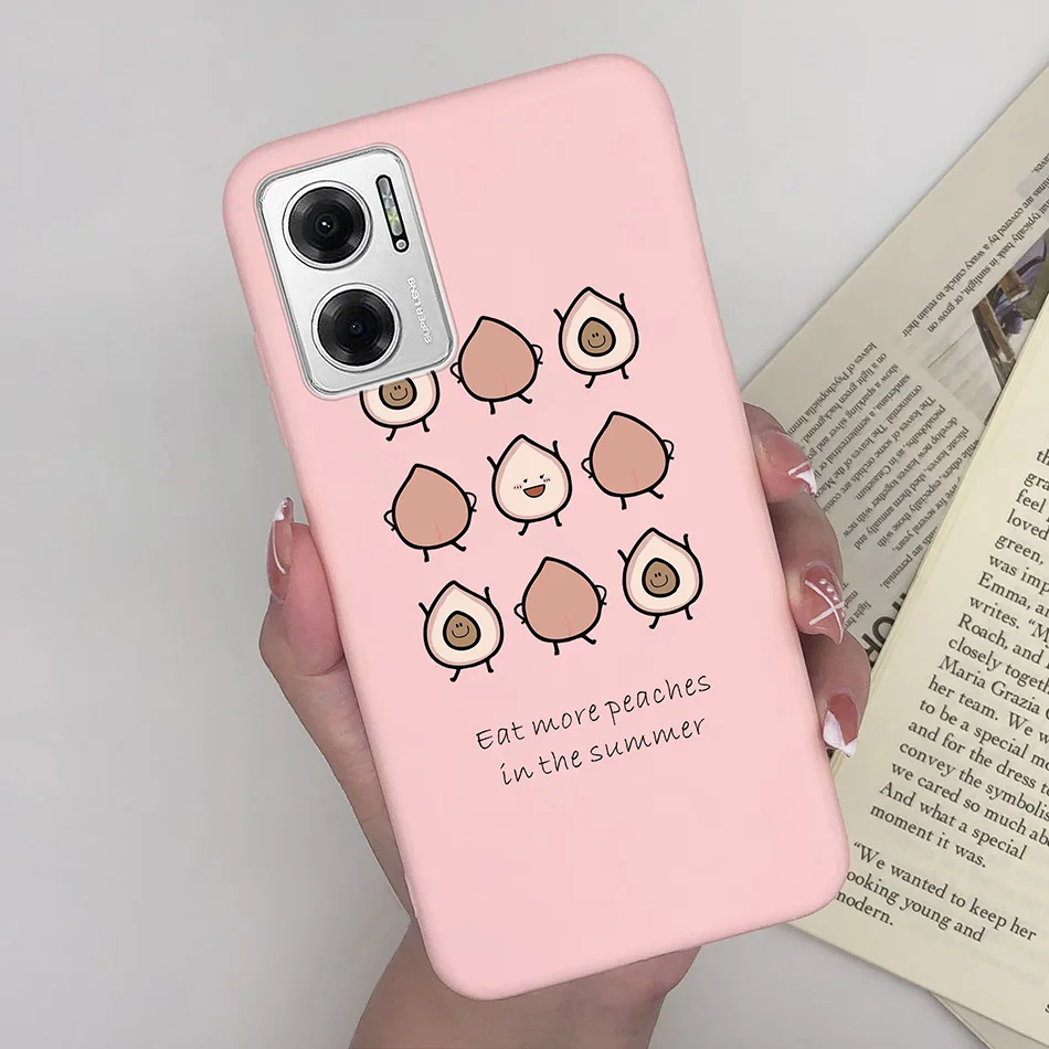Heart Girl Silicone Matte Shockproof Phone Cover for Xiaomi Redmi Note 11 Series