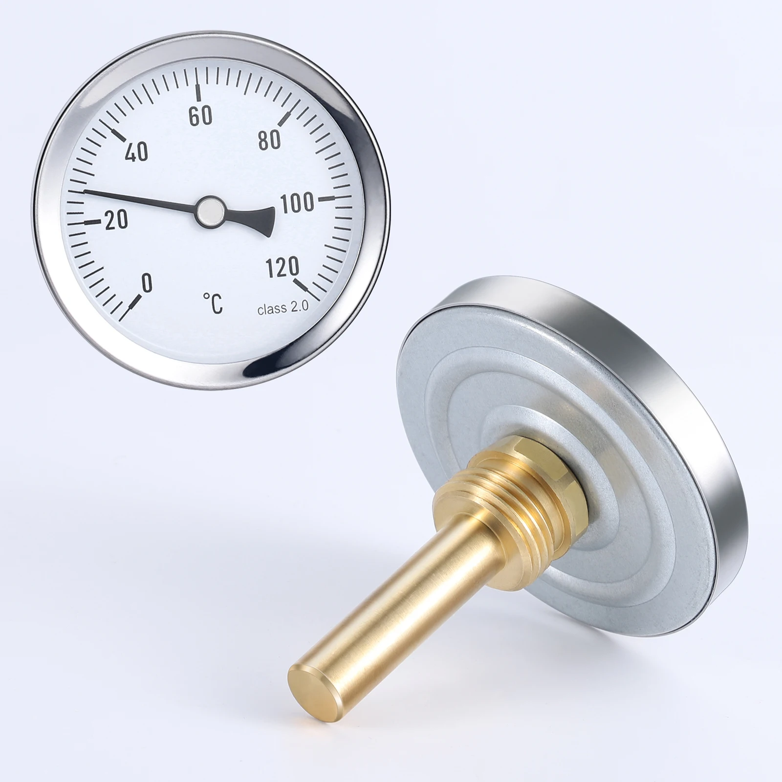 Thermometer Hygrometer Digital Thermometer Temperature And Humidity Meter Food Thermometer Infrared Thermometer Refrigerator Thermometer Soldering Iron Thermometer Plastic Thermometer Hot Water Pipe Waterproof 0-120&deg;C Aluminum 63mm Dial Temp Gauge