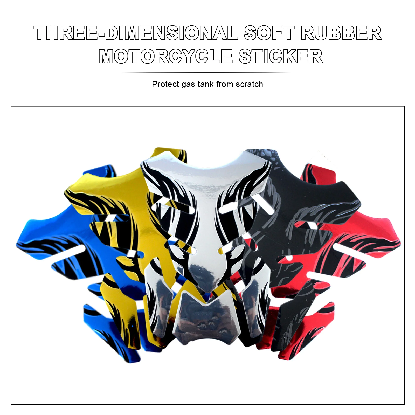 Soft Rubber Decoration Flame Tankpad Sticker 3D Tank Pad Stickers Oil Gas Protector Cover Motorcycle Accessories