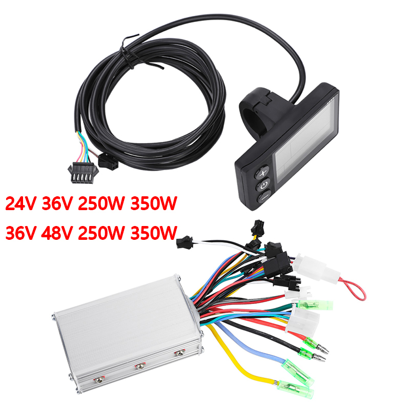 Electric Bike Controller 24Vâ48V 13A Brushless Controller with LCD Display Panel E-scooter Meter Control for 22.5mm Handlebar
