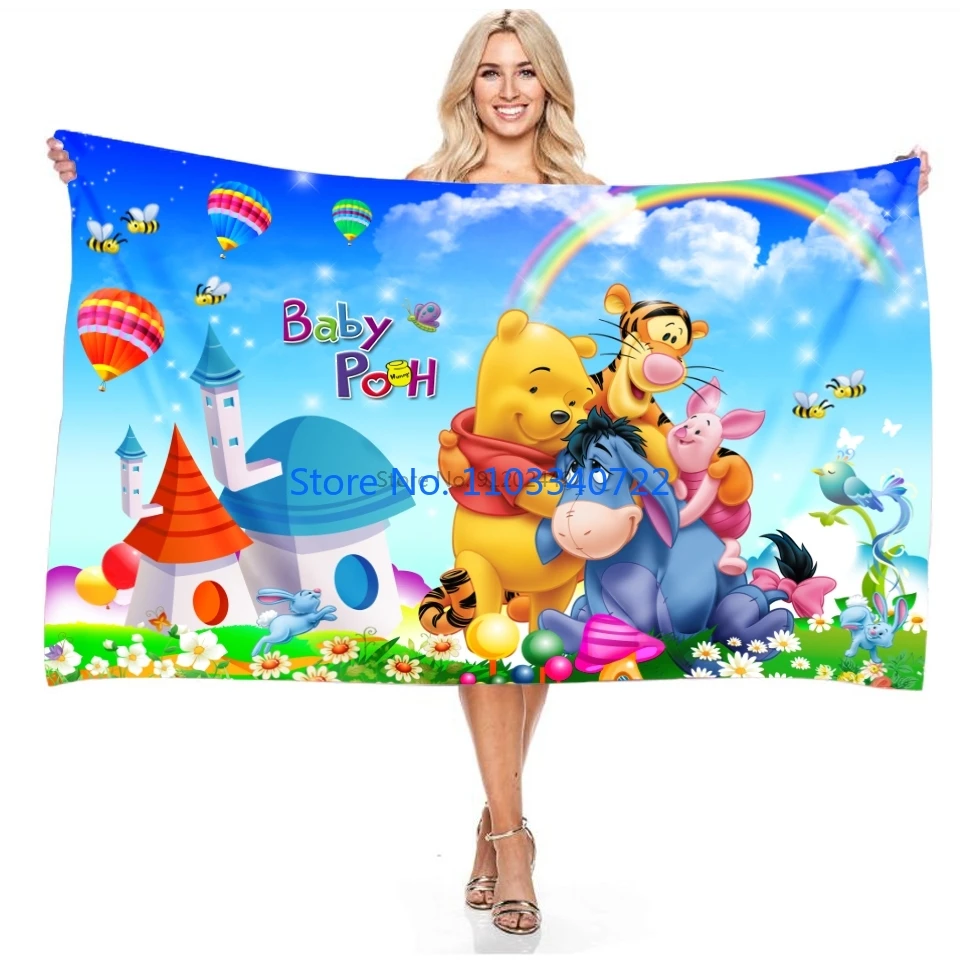 

Towel Mickey Mouse Winnie The Pooh Donald Duck Character Printed Beach Towel Swimming Towel for Adults Children's Gift