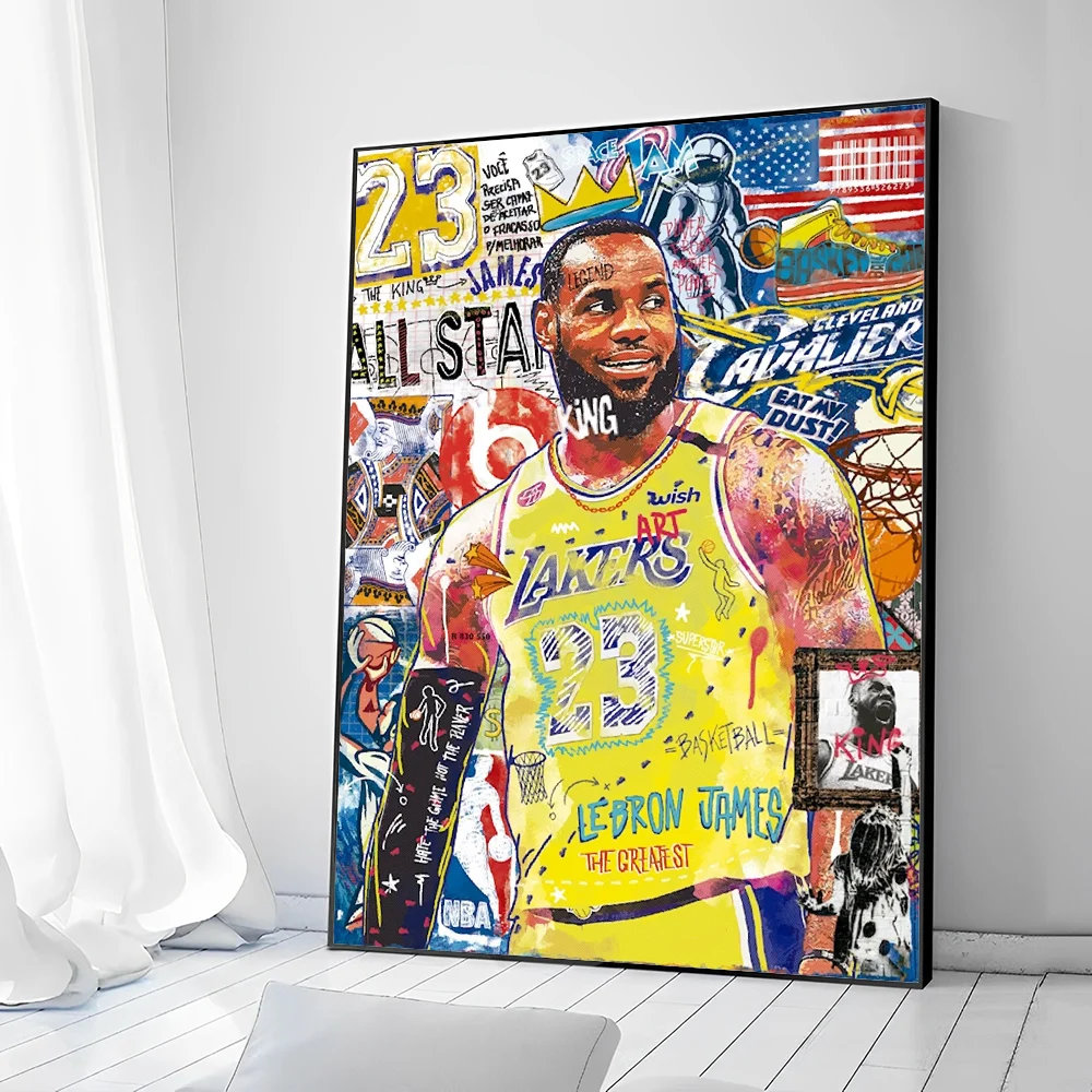 Poster prints Vintage posters Famous Basketball Player Celebrities Poster Good Prints Waterproof Paper Coffee House Bar Posters Wall Stickers