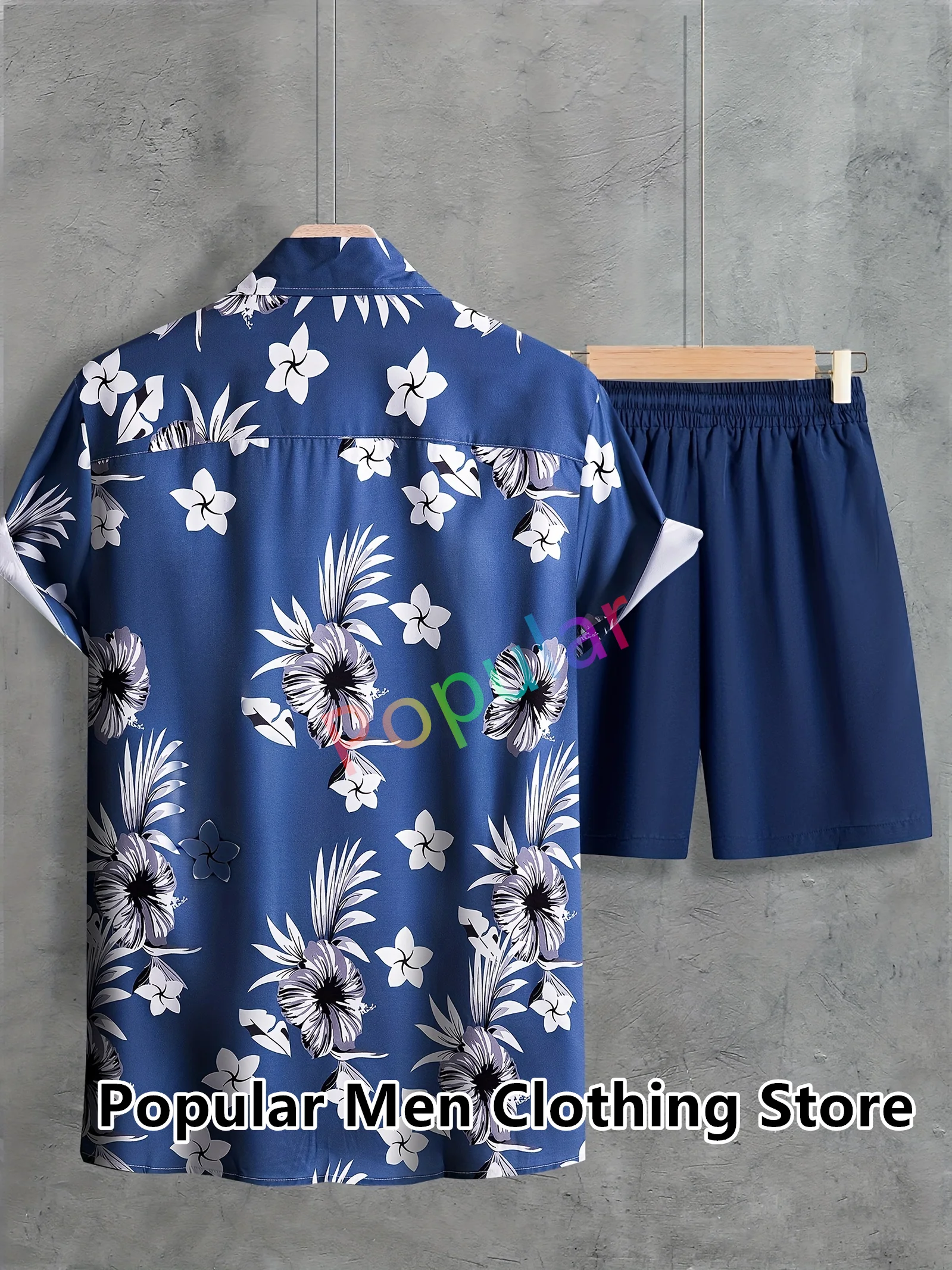 em folha tropical masculino, manga curta, camisa