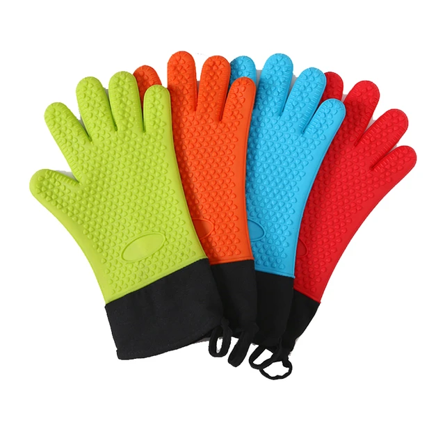 Oven Mitts Silicone Oven Gloves for Kitchen Long Heat Resistant Baking  Gloves for Microwave BBQ Grill