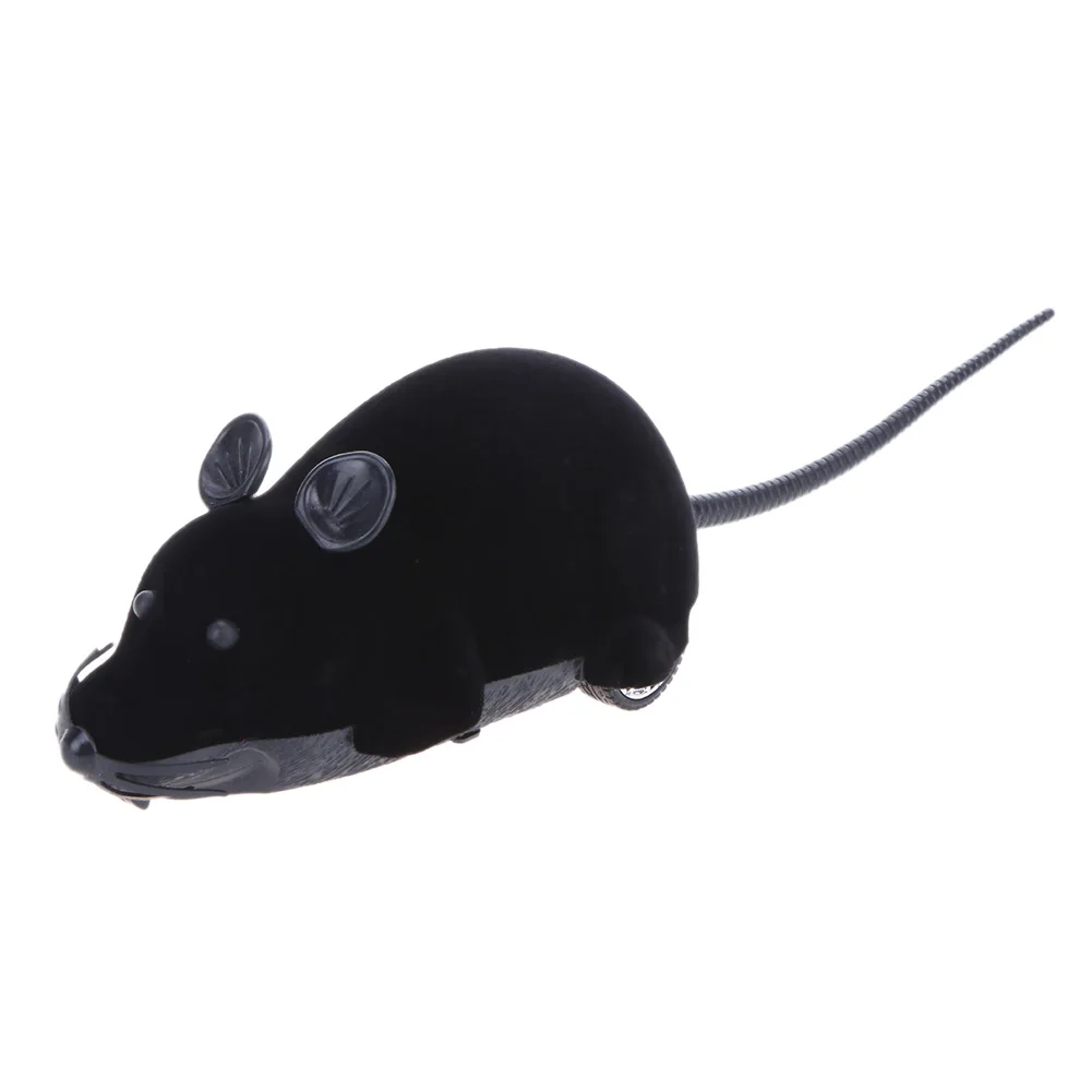 Wireless Plush Mouse Funny Pet Cat Remote Control Fake Simulation Electronic Mice Interactive Mechanical Motion Kitten Rat Toy 