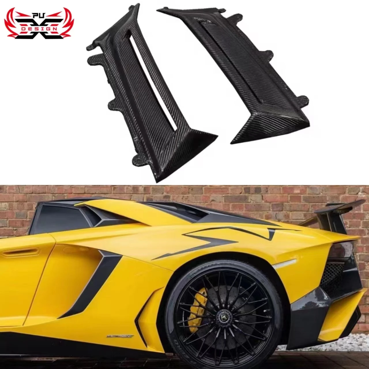 

Dry Carbon Fiber Side Vent Air Duct Replacements Side Window Car Accessories For Lamborghini Aventador Coupe LP700 LP720