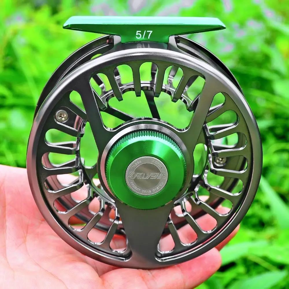 

Aluminum Alloy Fly Fishing Wheel New Green Black with Unloading Force FlyWheel Front Wheel Fishing